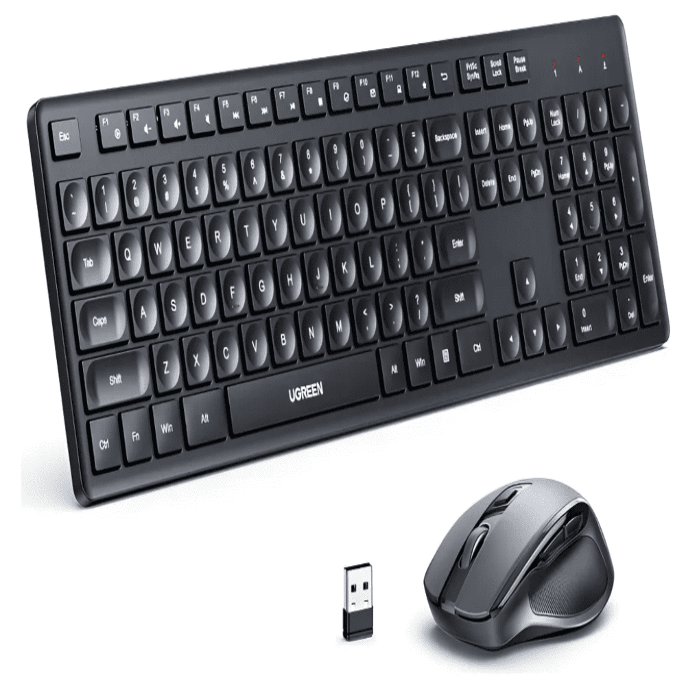 Combo Teclado Y Mouse Inalambrico 4000dpi 2.4g 35740 Mouse Negro Teclado Negro