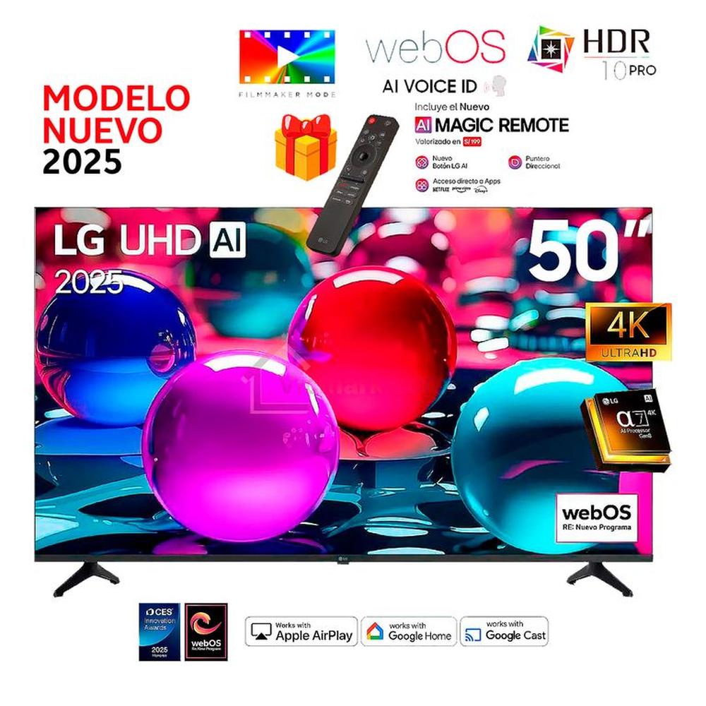 Televisor Lg 50 Pulg Ultra HD 4K AI ThinQ 50UA7300PSB Modelo 2025 - Control Inteligente MAGIC