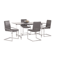 Comedor 4 Sillas Hefei Gris Oscuro CN