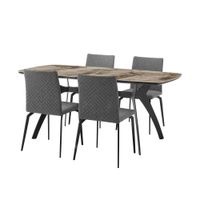 Comedor 4 Sillas Vancouver Gris Claro CN