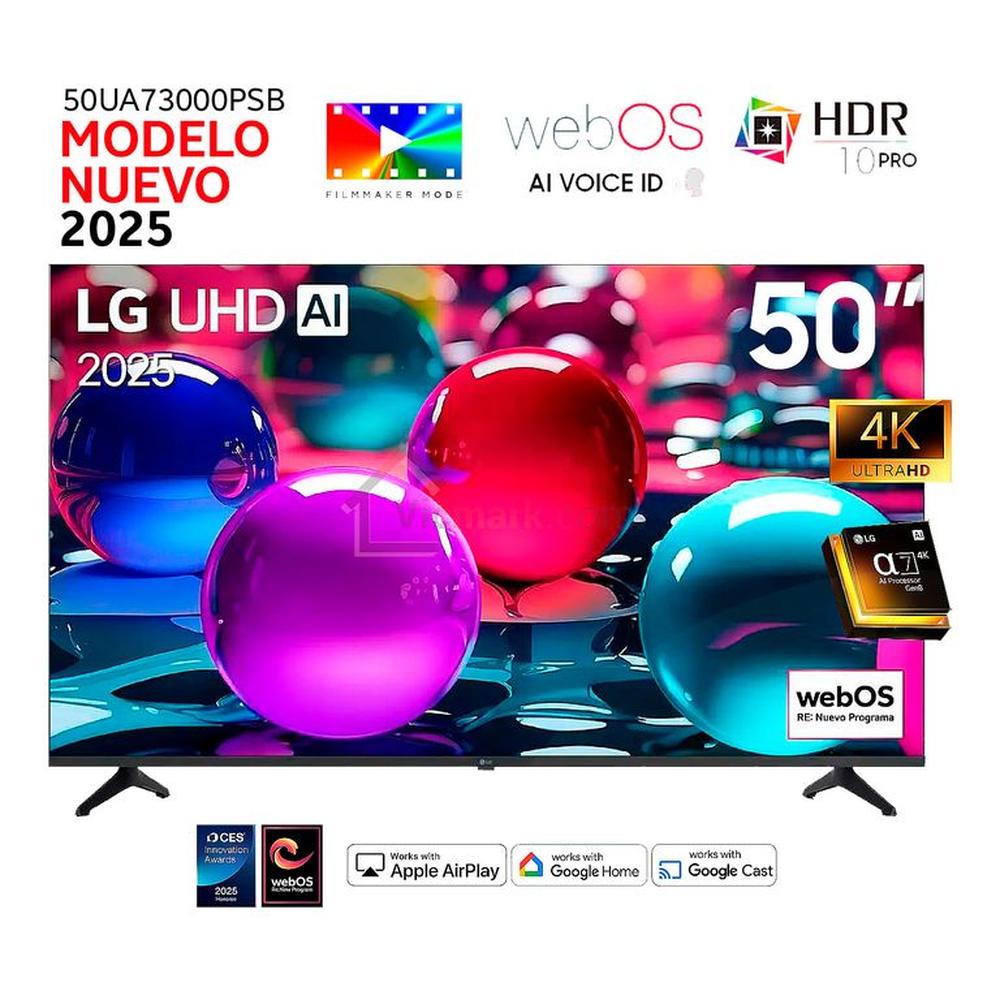 Televisor Lg 50 Pulg Ultra HD 4K AI ThinQ 50UA7300 Modelo 2025- Negro
