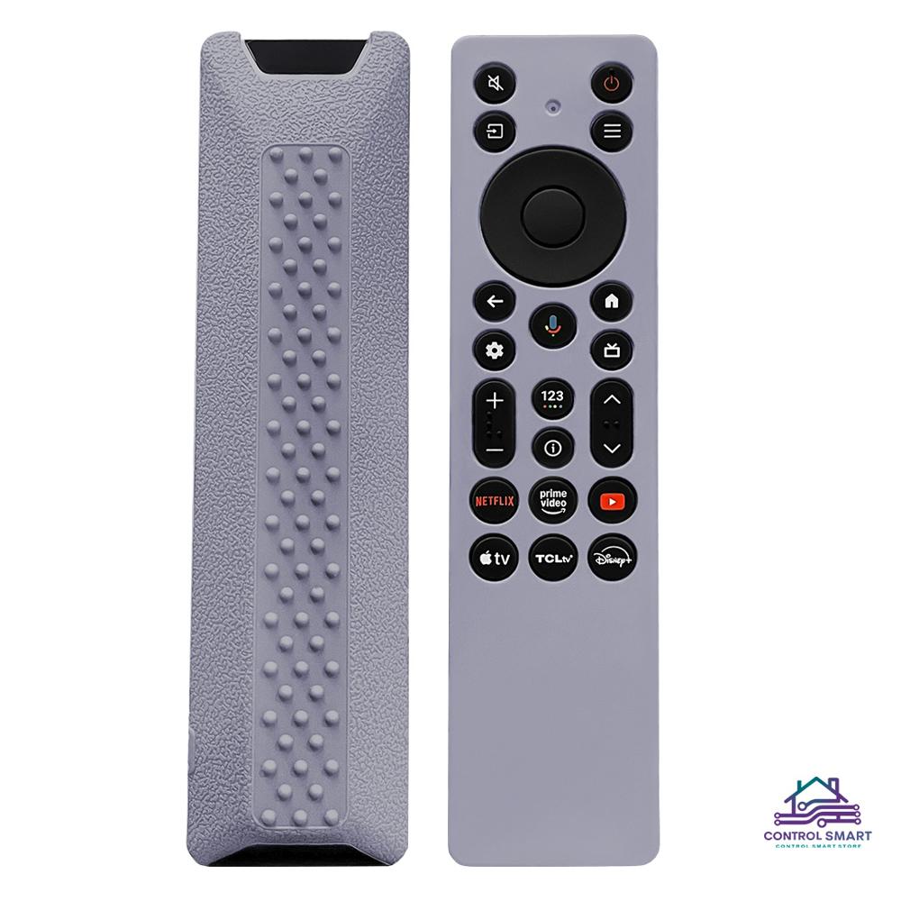Funda Lavanda Grisáceo De Silicona Flexible Para Control Tcl Smart Tv Moderno 2025