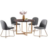 Comedor 4 Sillas Bilbao Gris Oscuro CN