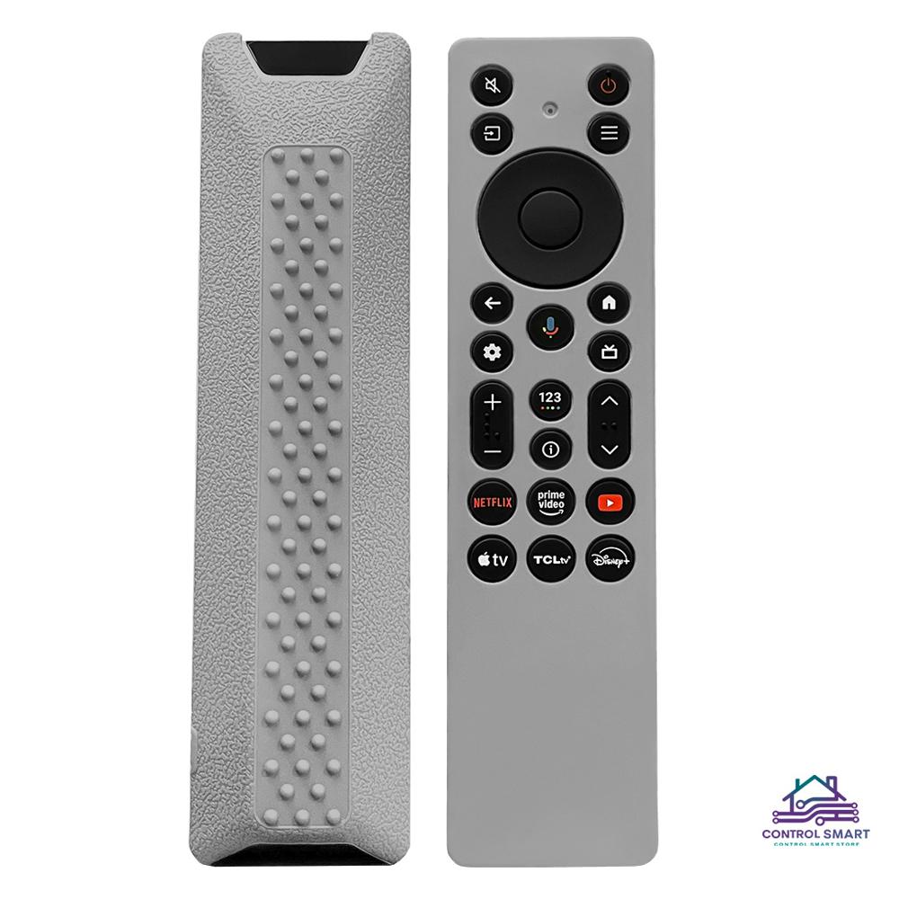 Funda Gris De Silicona Flexible Para Control Tcl Smart Tv Moderno 2025