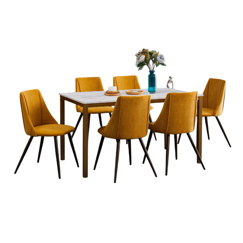 Comedor 6 Sillas Viena Amarillo CN