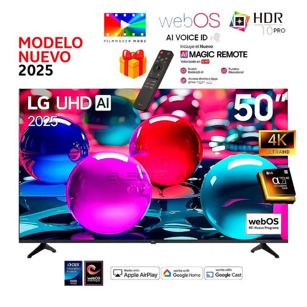 Televisor Lg 50 Pulg Ultra HD 4K AI ThinQ 50UA7300PSB - Control Inteligente MAGIC