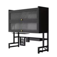 Escurridor 85cm de 2 Niveles con Tapa Secaplatos Almacenamiento Cocina Estante Organizador
