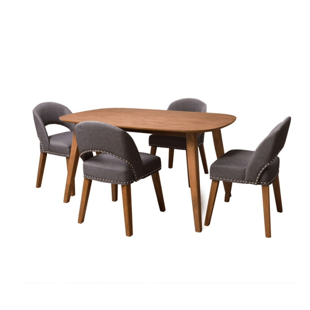 Comedor 4 Sillas Nantes Gris Oscuro CN