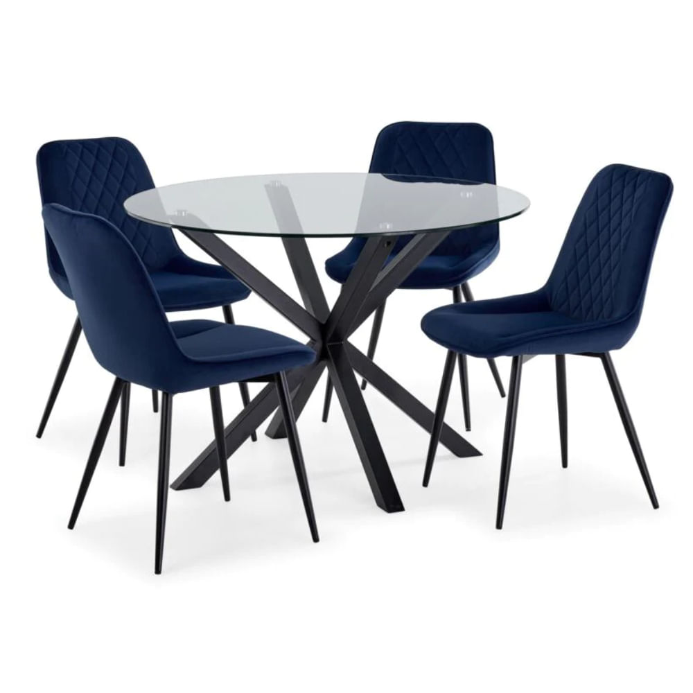 Comedor 4 Sillas Zurich Azul CN