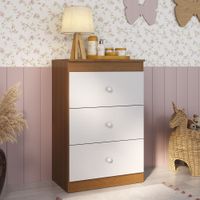 Comoda Infantil Dudu 3 Cajones Madera/Blanco
