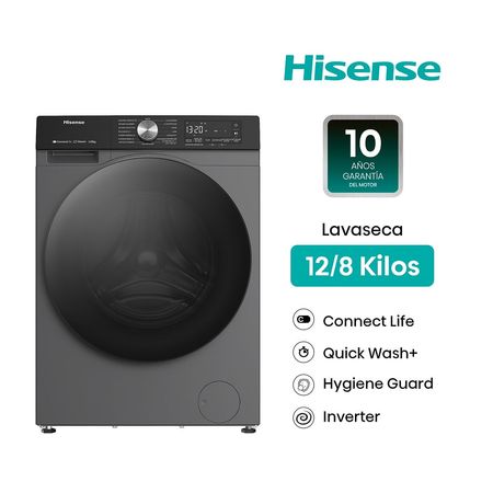 Lavaseca Hisense Carga Frontal 12/8KG WD3S1243BT Silver