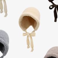Beanie Capucha Tejido Lana Multifunción Crema para Niñas 5 a 10 años