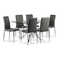 Comedor 6 Sillas Glasgow Gris Claro CN