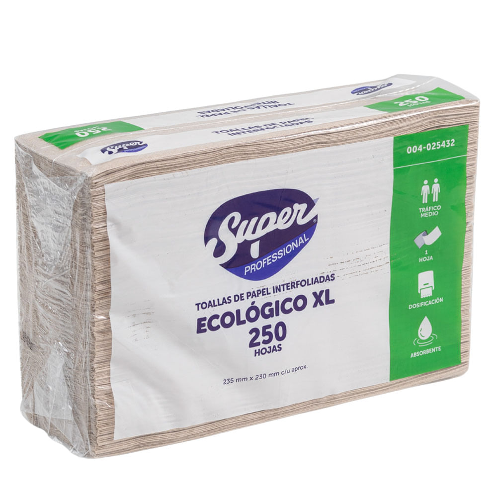 Papel Toalla Interfoliada SUPER Ecológico XL Paquete 250un