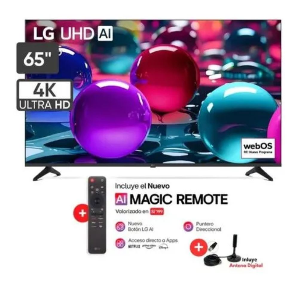 Televisor LG 65'' UHD 4K 65UA7300PSB - Antena Digital - Control Magic