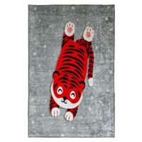 Alfombra Niños Tigre Blanco Echado 120 x 180cm Multicolor