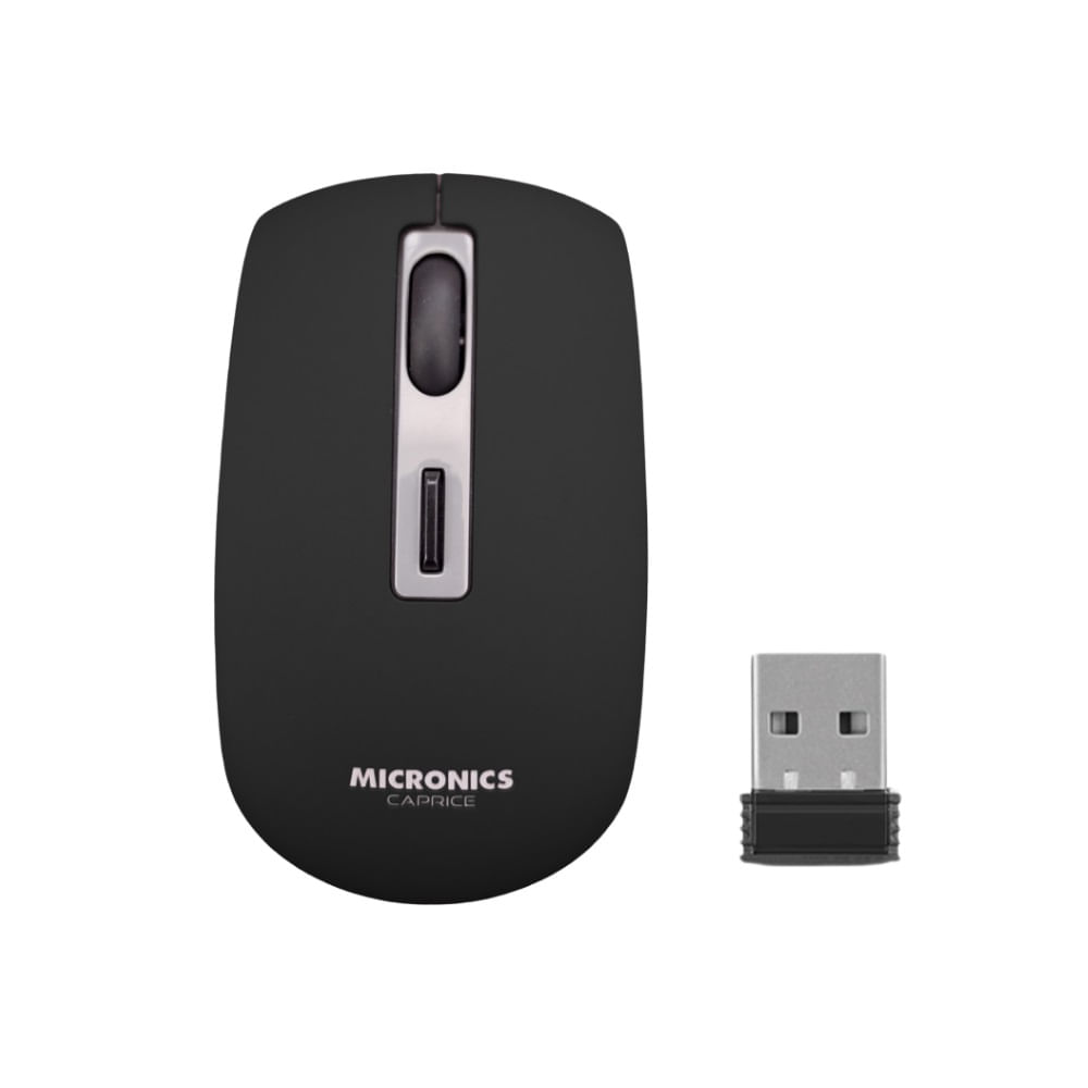 Mouse Micronics Caprice Recargable Inalambrico 2.4Ghz Bluetooth1600Dpi Negro