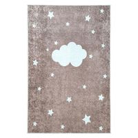 Alfombra Niños Nube y Estrellas 120 x 180cm Marron