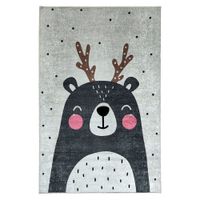 Alfombra Niños Oso 120 x 180cm Gris