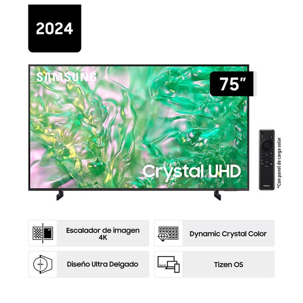 Televisor Samsung 75 Pulg. Crystal UHD 4K Tizen Os Smart Tv 75DU8000