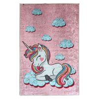 Alfombra Niños Unicornio 120 x 180cm Rosado