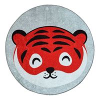 Alfombra Cicular Niños Tigre 120 x 120cm Multicolor