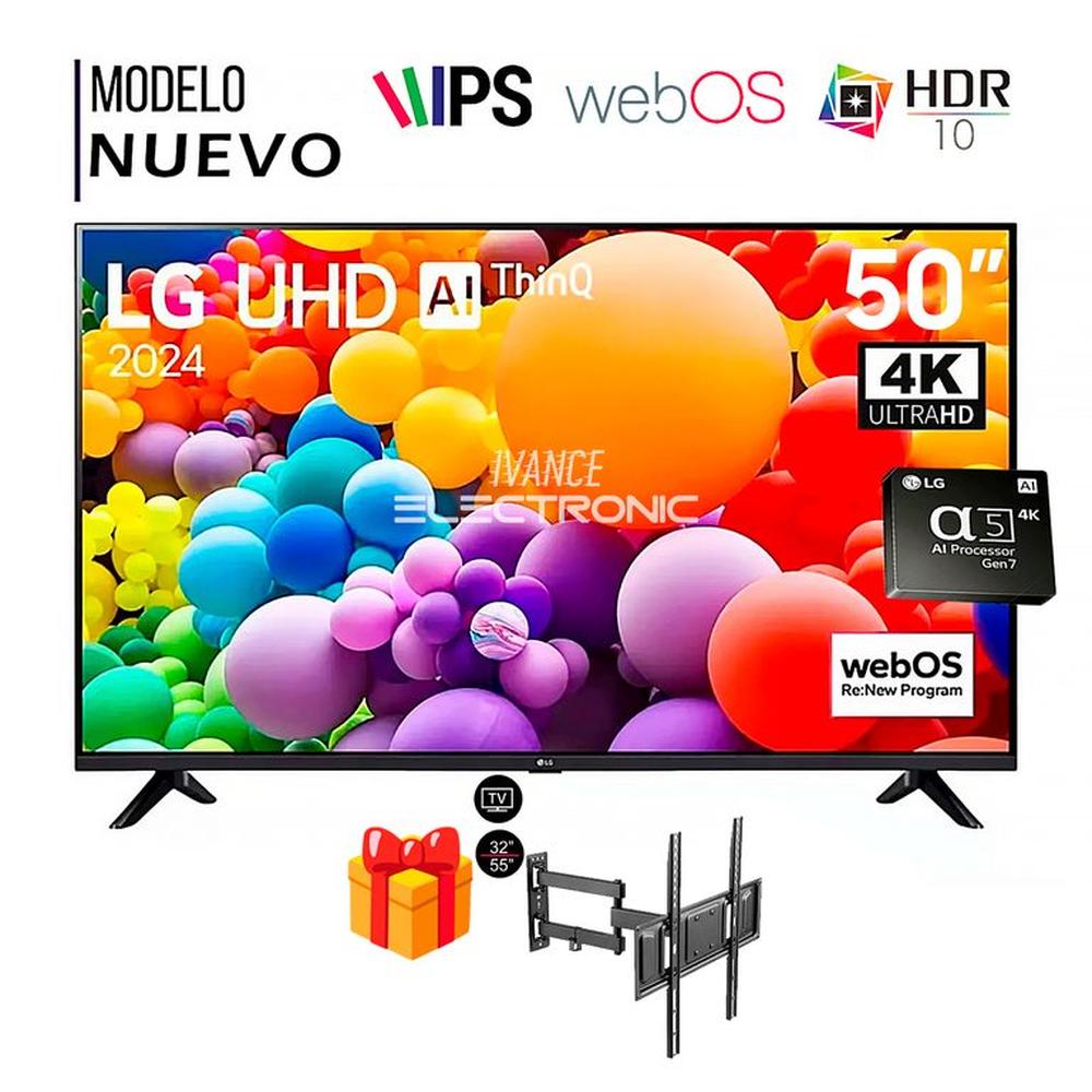 Televisor LG 50 Pulg. LED Smart TV UHD 4K con ThinQ AI 50UT7300PSA - Rack Móvil