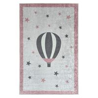 Alfombra Niños Globo Aerostático Rosa 120 x 180cm Multicolor
