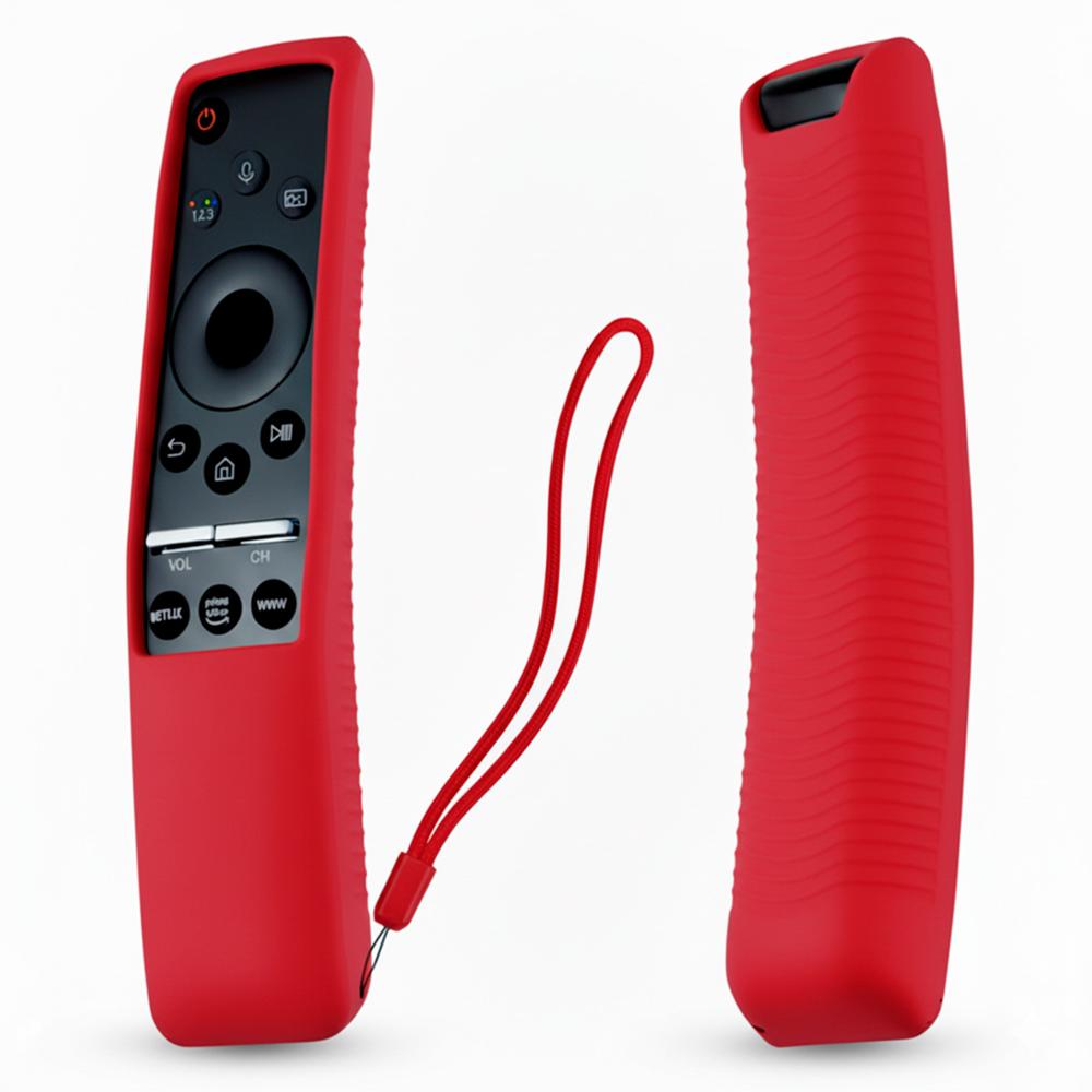 Control Para TV Samsung Comando Por Voz Smart + Funda Color Rojo
