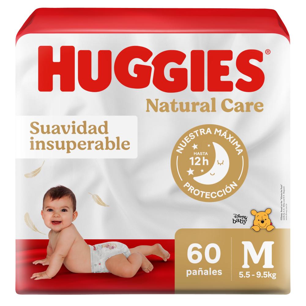 Pañales para Bebé HUGGIES Natural Care M Paquete 60un