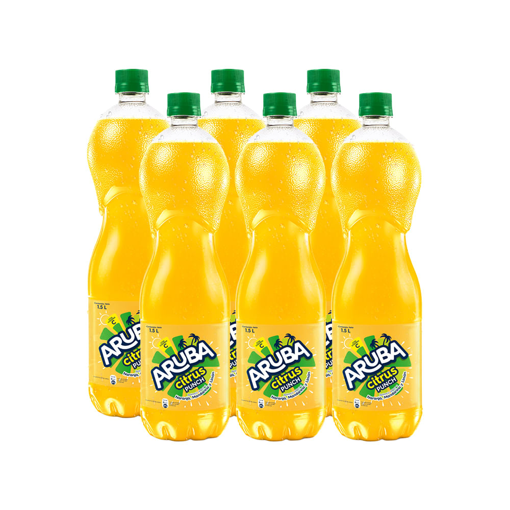 Refresco ARUBA Citrus Punch Paquete 6 Botellas 1.5L c/u