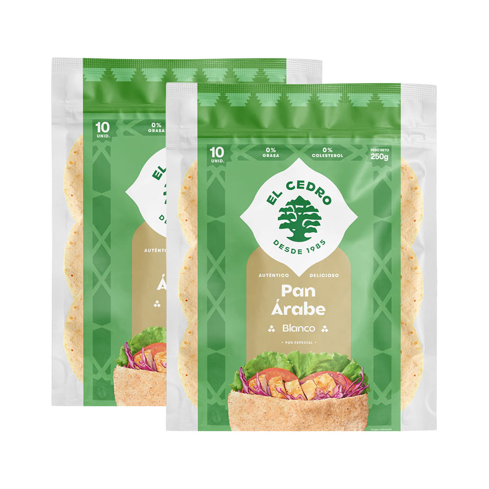 Pack Pan Árabe Blanco EL CEDRO Bolsa 10un x 2un