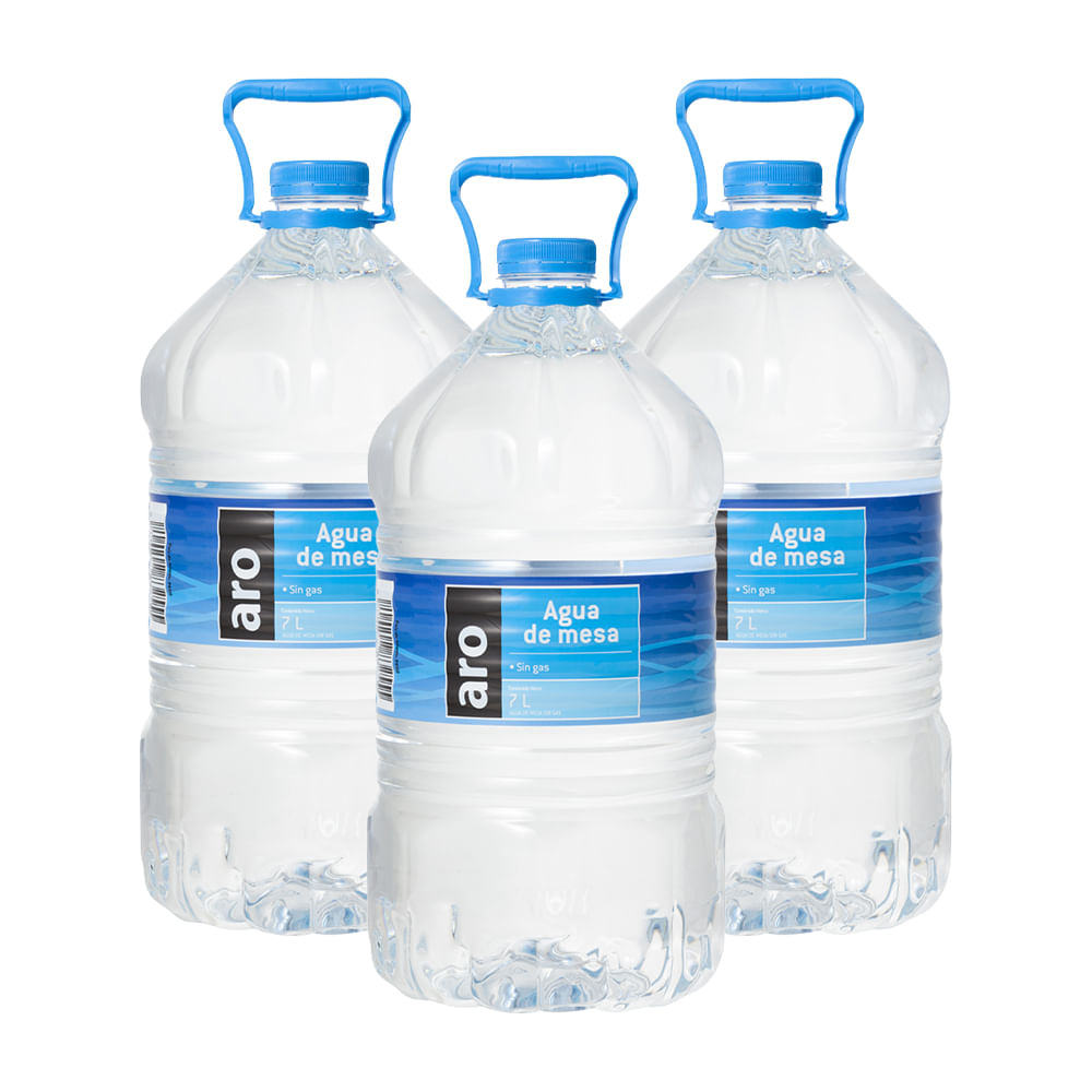 Pack Agua sin Gas ARO Botella 7L x 3un