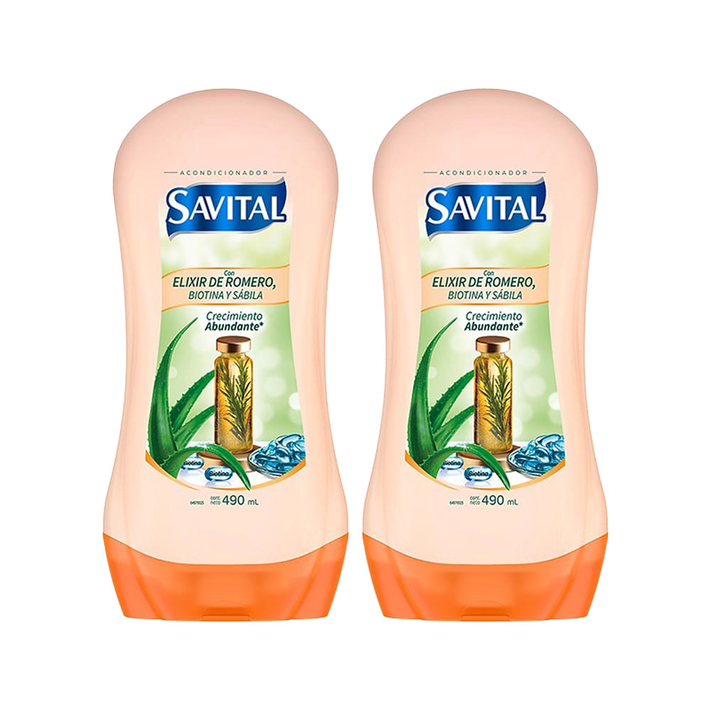Pack Acondicionador SAVITAL Elixir Frasco 490ml x 2un