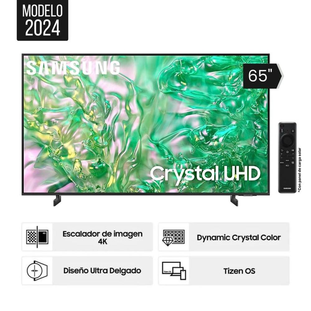 Televisor Samsung 65 Pulg. Crystal Smart TV Tizen OS UHD 4K UN65DU8000GXPE Modelo 2024