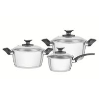 Juego de Ollas Tapa de Vidrio  Allegra 6 Piezas - 10286480