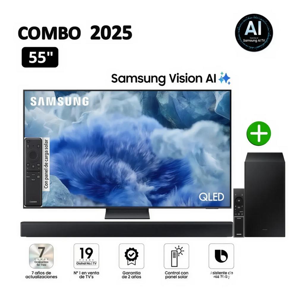 Televisor Samsung QLED 55 Visión AI Smart TV QN55Q8F + Soundbar HW-B450F