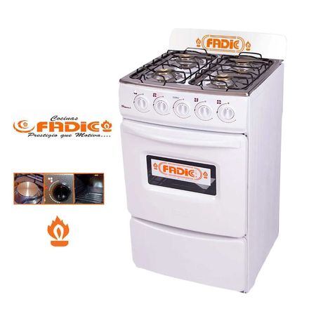 Cocina con respaldar y Horno FADIC 20 Sami 4H Blanco