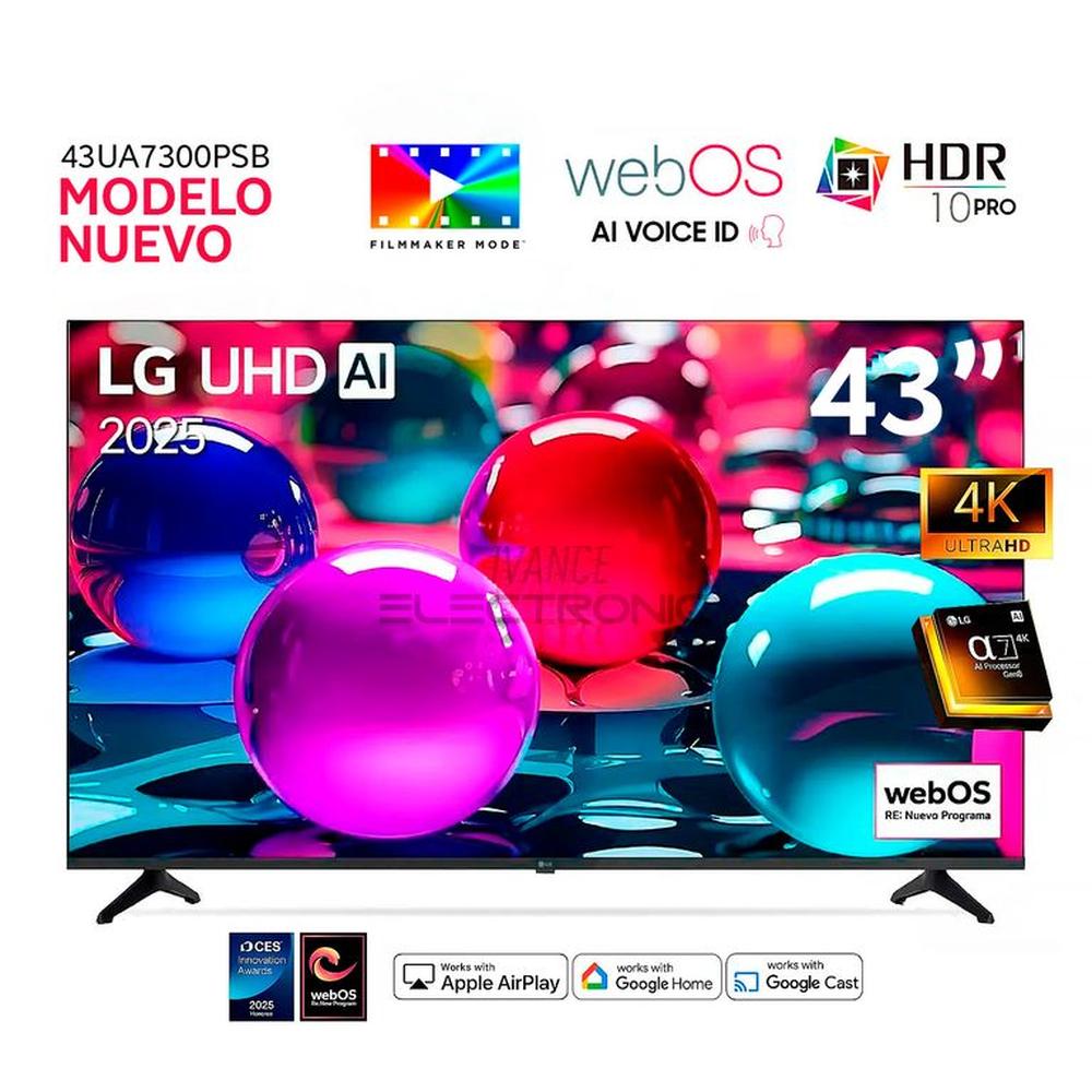 Televisor Lg 43 Pulg Ultra HD 4K AI ThinQ 43UA7300PSB Modelo 2025