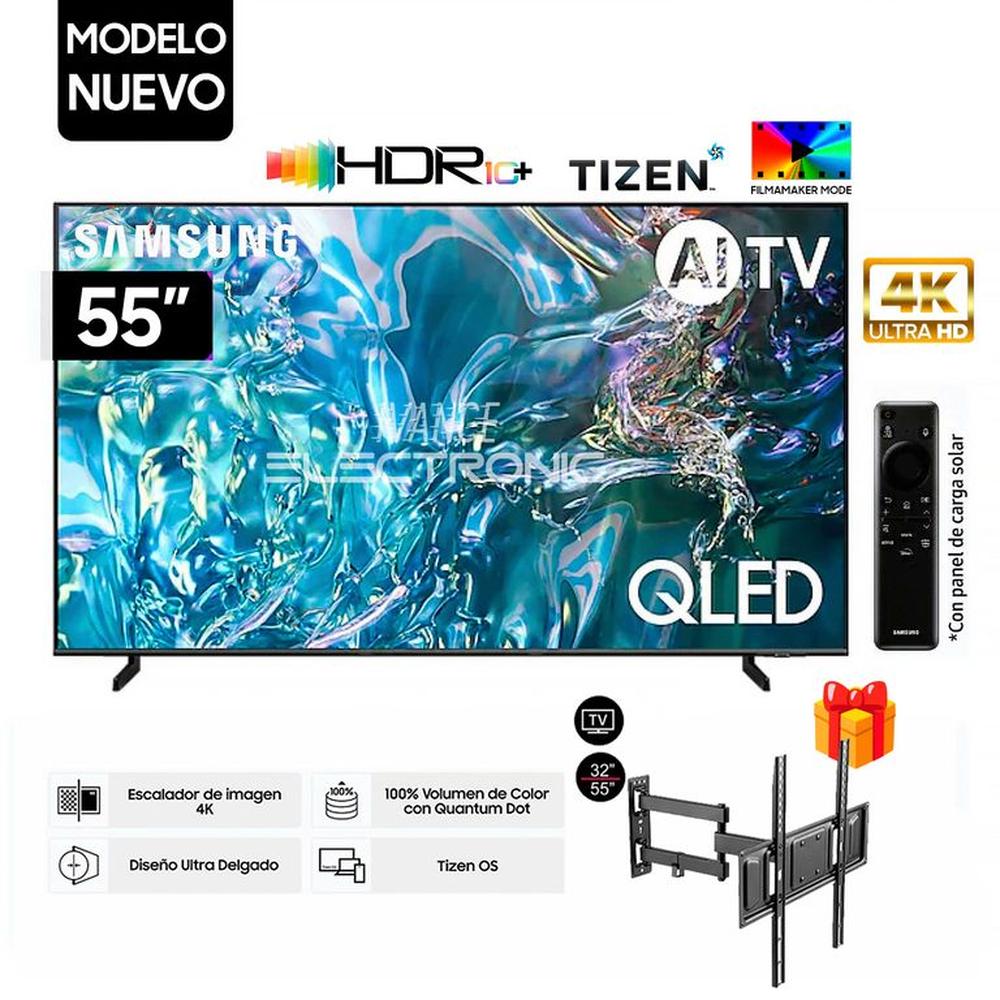 Televisor Samsung 55 Pulg QLED Smart Tv TIZEN OS 4K UHD QN55Q60DAGXPE - Rack Movil