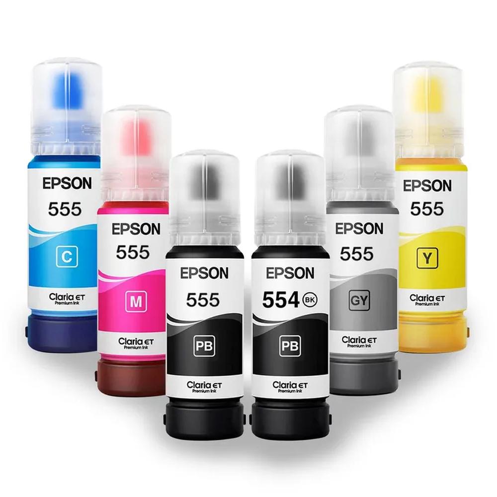 JUEGO DE BOTELLAS DE TINTA EPSON T555 T554 ORIGINAL