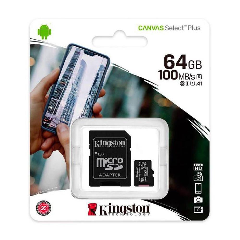 MEMORIA MICRO SD KINGSTON 64GB CANVAS SELECT PLUS SDCS264GB