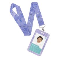 Porta Fotocheck de PVC y Lanyard KAMED Diseño Médico Lila