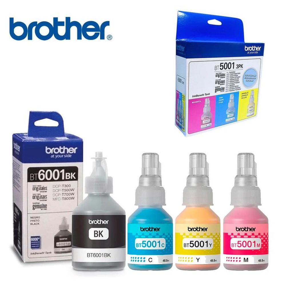 JUEGO DE BOTELLAS DE TINTA BROTHER BT6001BK NEGRO  3PK-TANK ORIGINAL