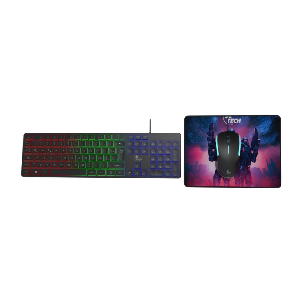 Combo Gamer Xtech Hasha RGB con Teclado, Mouse y Pad Antideslizante XTK-535S