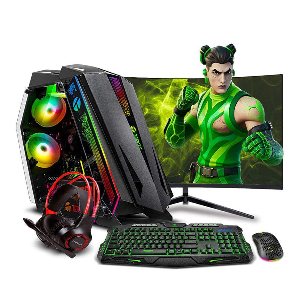 COMPUTADORA GAMER GREEN RYZEN 5 5500X3D 32GB 1TB 24 RTX4060TI 8GB MI PC LISTA MIPCLISTA