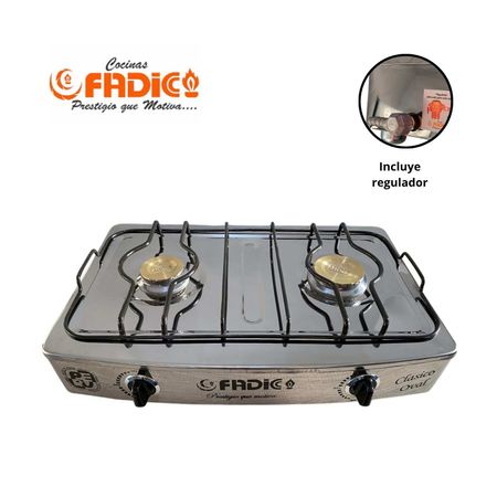 Cocina de Mesa Fadic Oval  Clásico 2 Hornillas Acero Cocina de Mesa Fadic Oval Clásico 2 Hornillas Acero