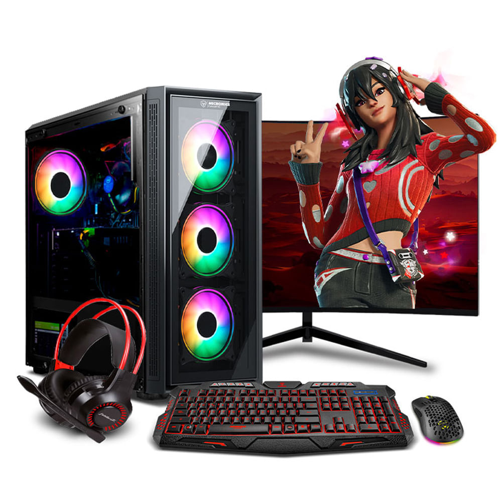 COMPUTADORA GAMER RED RYZEN 5 5500X3D 32GB 1TB 24 RTX5050 8GB MI PC LISTA MIPCLISTA
