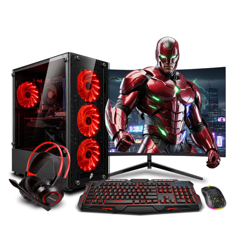 COMPUTADORA GAMER Draco Red INTEL Core i7 10700F 16GB 500GB 24 RTX3050 6GB MI PC LISTA MIPCLISTA