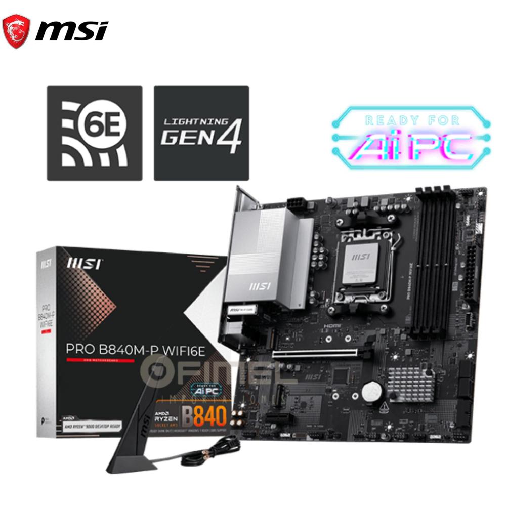 Motherboard MSI PRO B840M-P WIFI6E, Chipset AMD B840, Socket AMD AM5, mATX